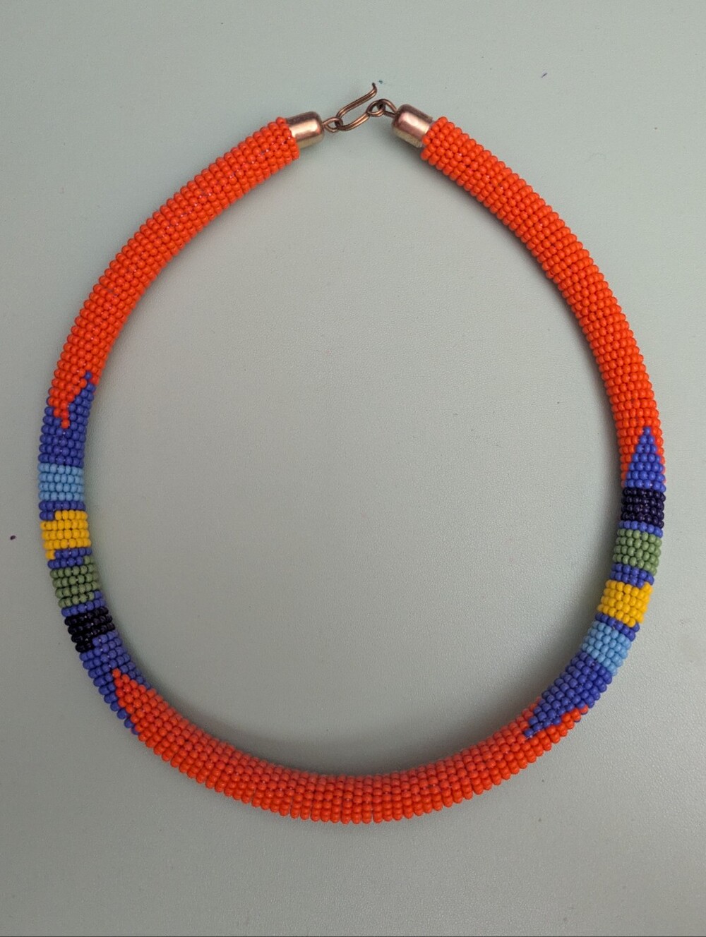 Orange African Zulu Choker Necklace